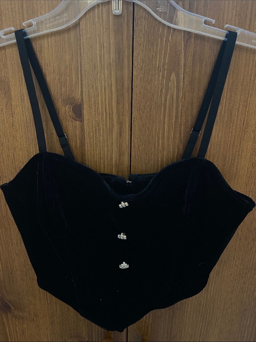 Black Velvet Corset Tank Top - Women's Elegant Bustier